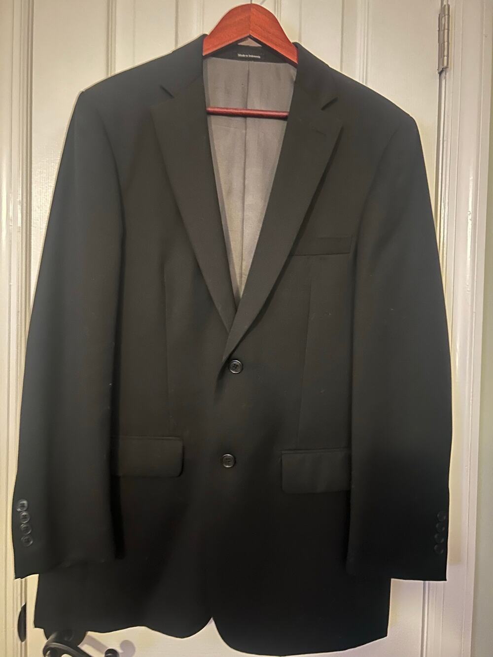 Wilke Rodriguez 100% Wool Suit Jacket Blazer 40 Long Black Formal Wedding Coat